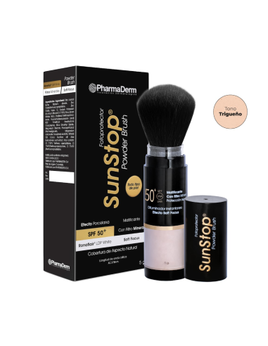 SunStop Powder Brush Tono Trigueño SPF50+ x5g