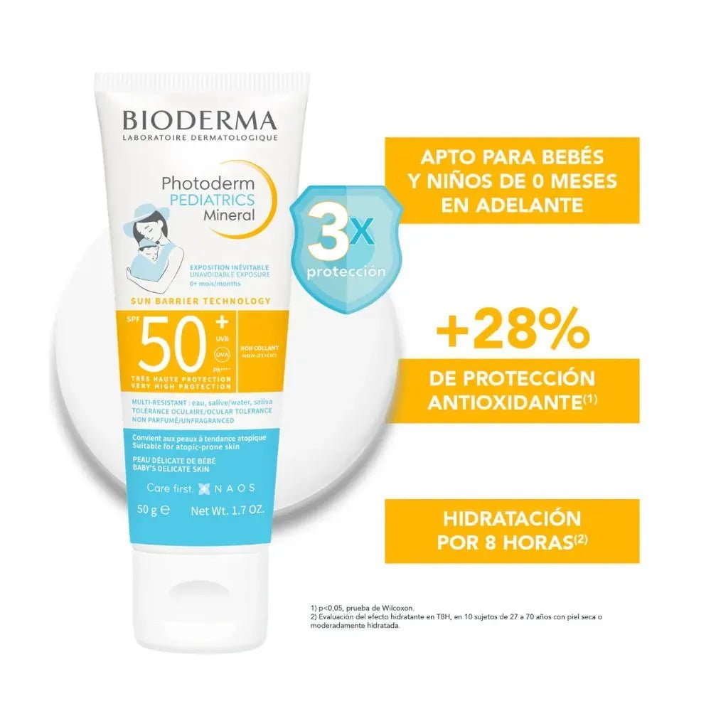 Bioderma Fotoprotector Photoderm Pediatrics Mineral SPF50+ x50g - TIENDA PIEL