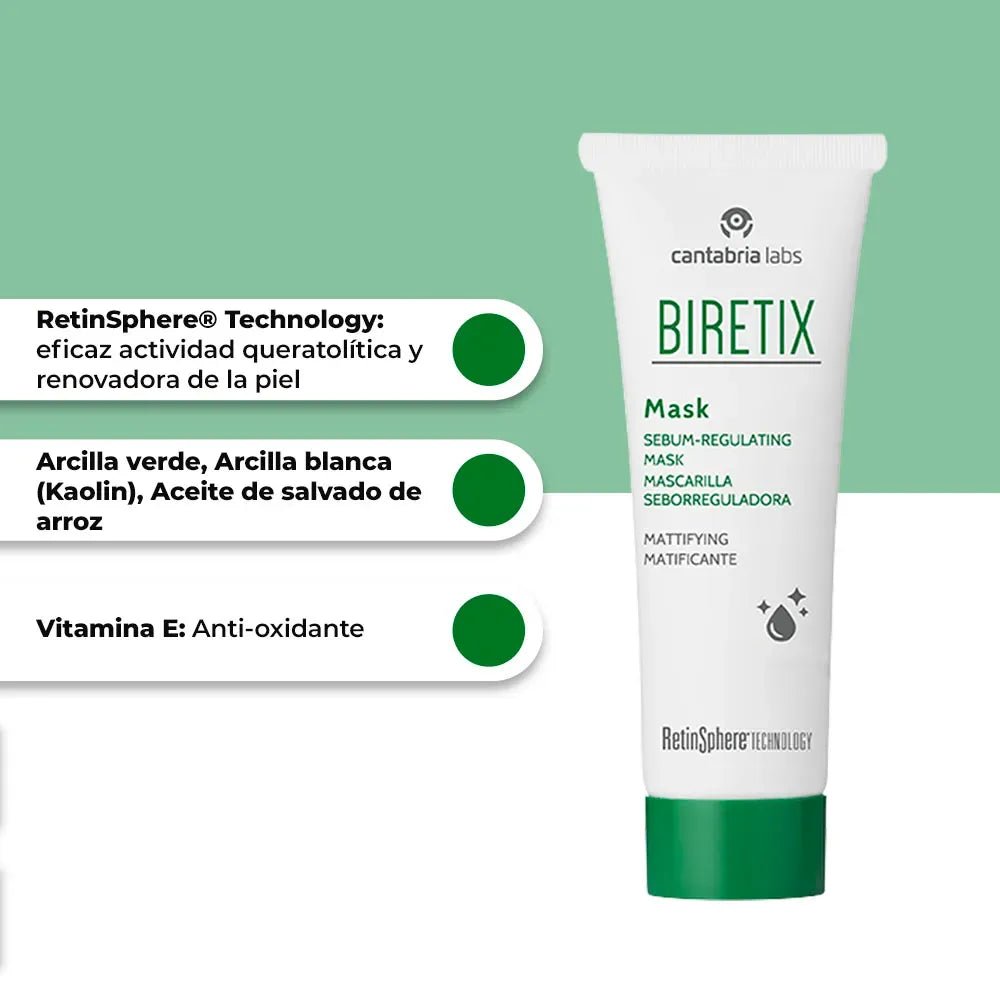 Biretix Mascarilla Seborreguladora x 25ml - TIENDA PIEL