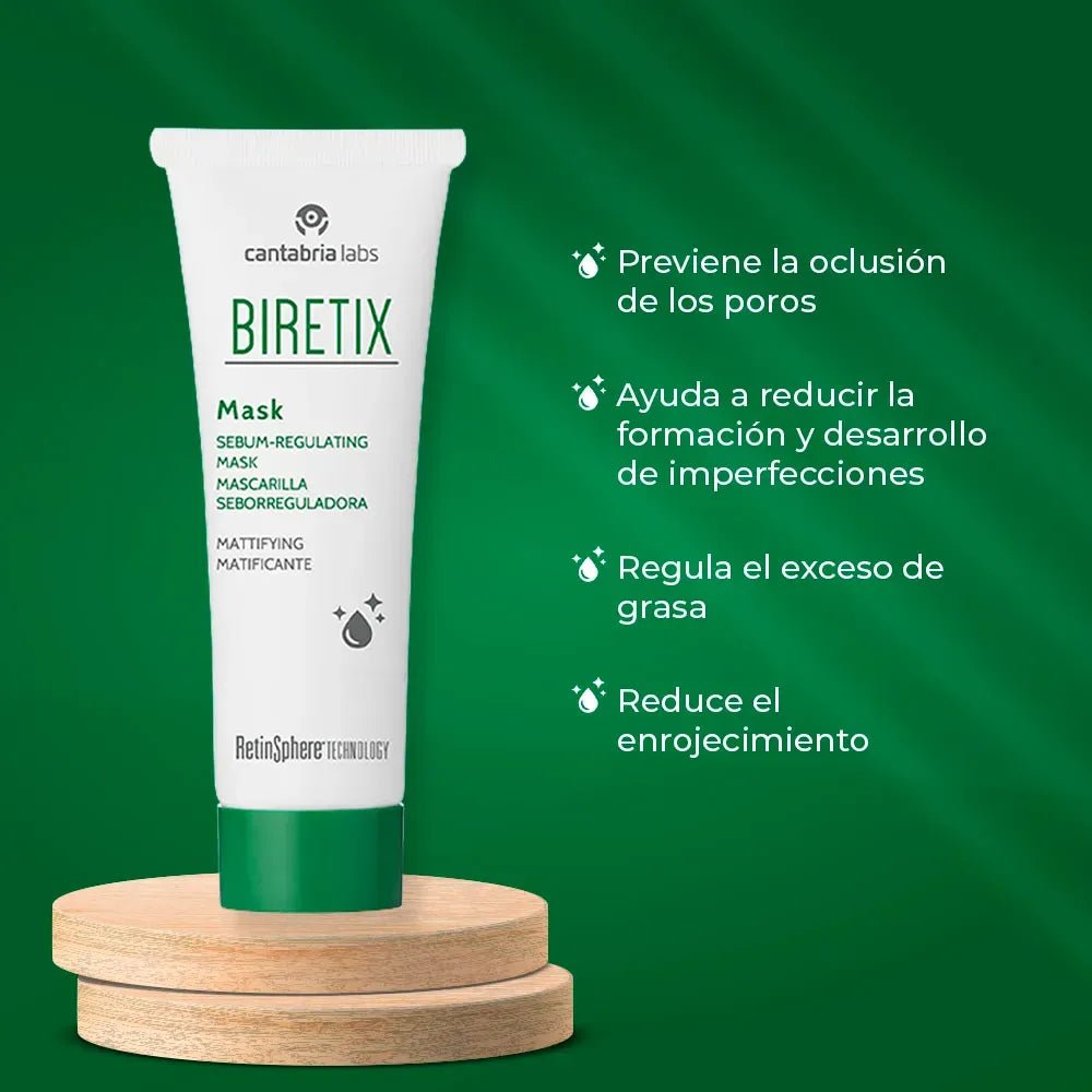 Biretix Mascarilla Seborreguladora x 25ml - TIENDA PIEL