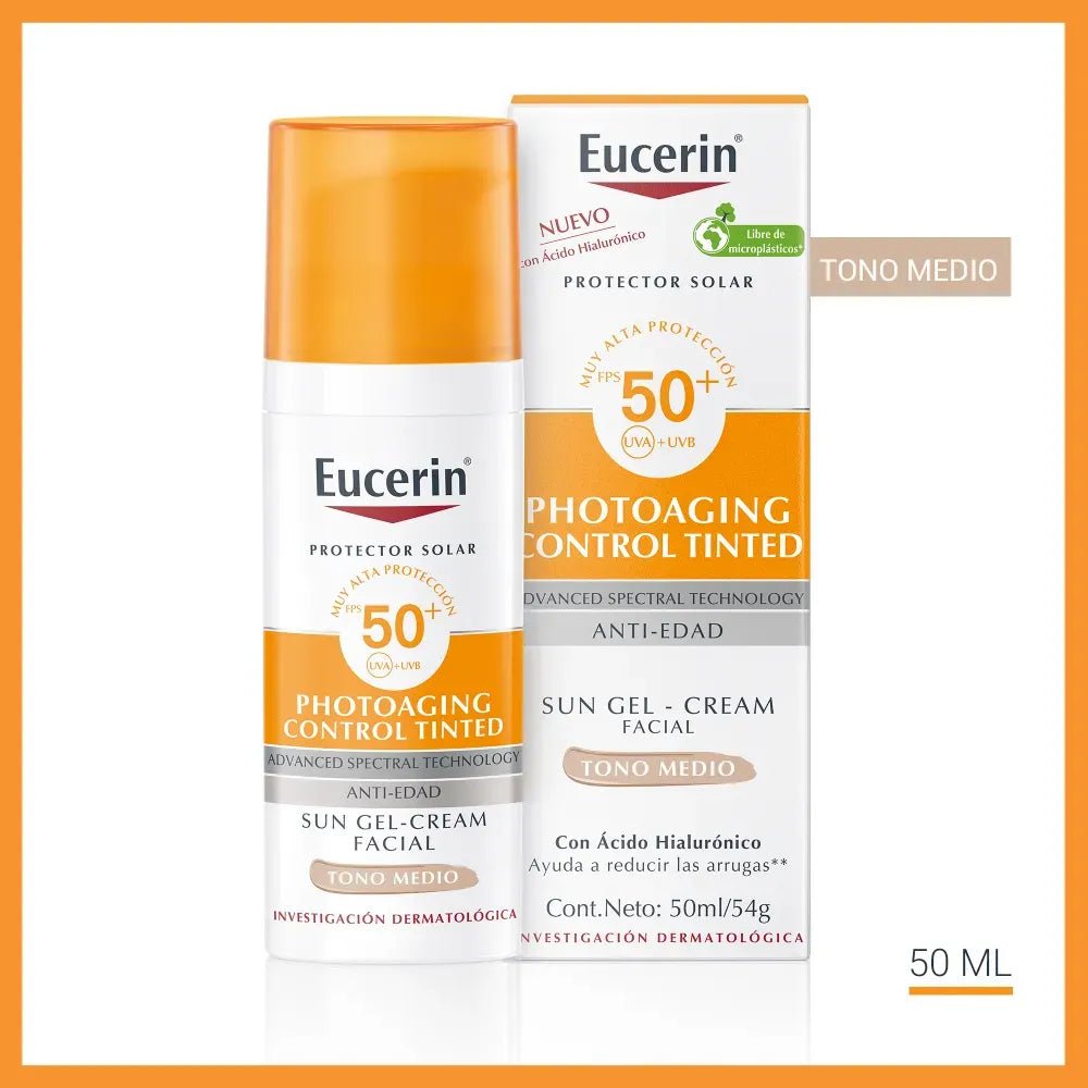 Eucerin Protector Solar CC Cream Anti - Edad Tono Medio SPF 50+ - TIENDA PIEL