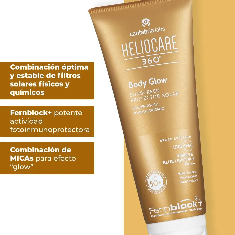 Heliocare 360° Fotoprotector Body Glow SPF50+ x100ml - TIENDA PIEL