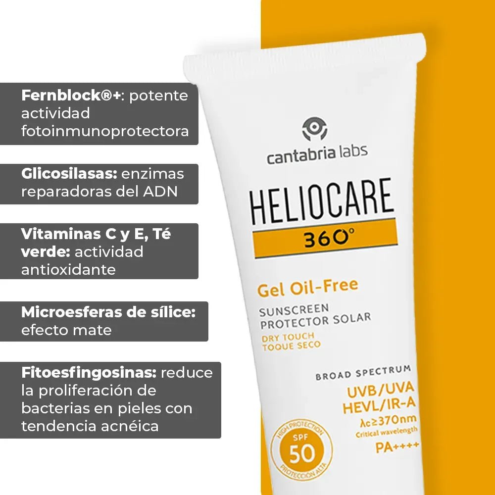Heliocare 360° Fotoprotector Gel Oil Free SPF50+ x50ml - TIENDA PIEL