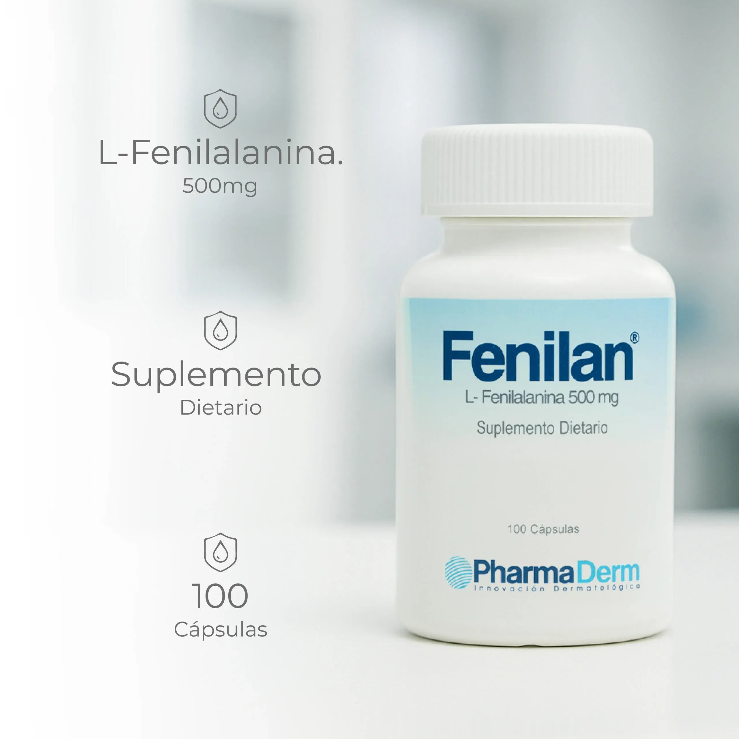 Pharmaderm Fenilan (Fenilalanina 500mg) x100 capsulas
