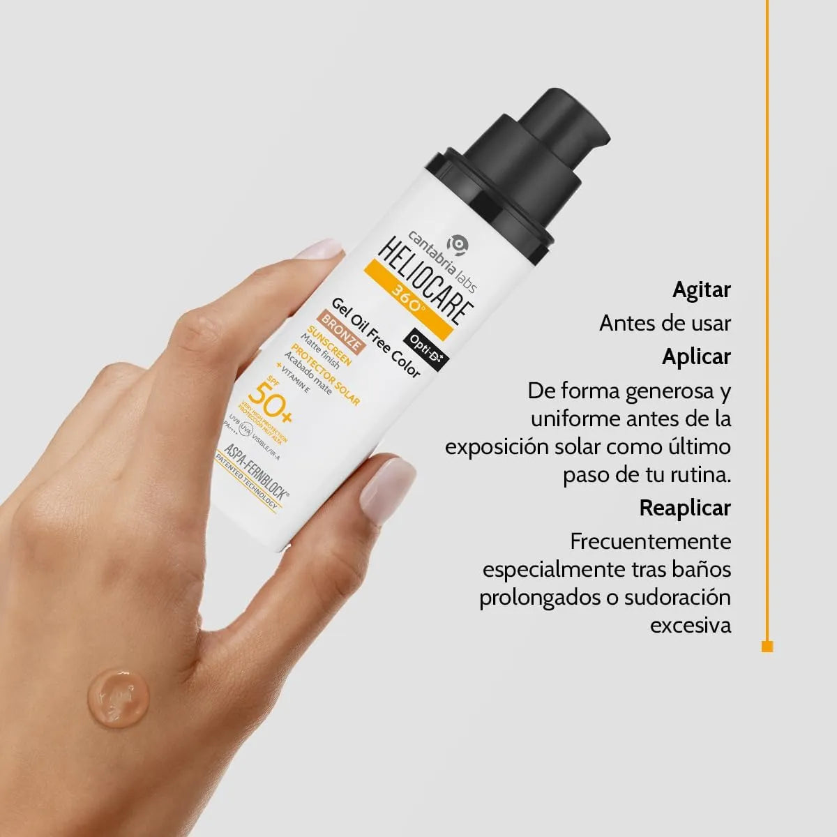 Heliocare 360° Fotoprotector Gel Oil Free Color Bronze SPF50+ x50ml