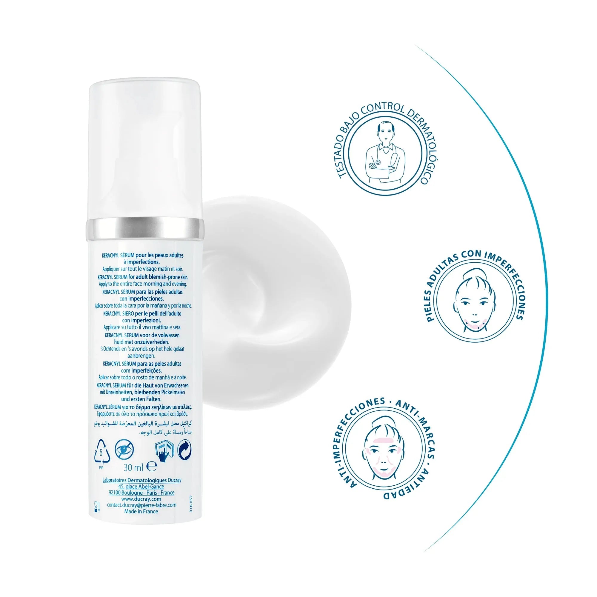 Ducray Keracnyl 3 en 1 Sérum Anti-imperfecciones x30ml