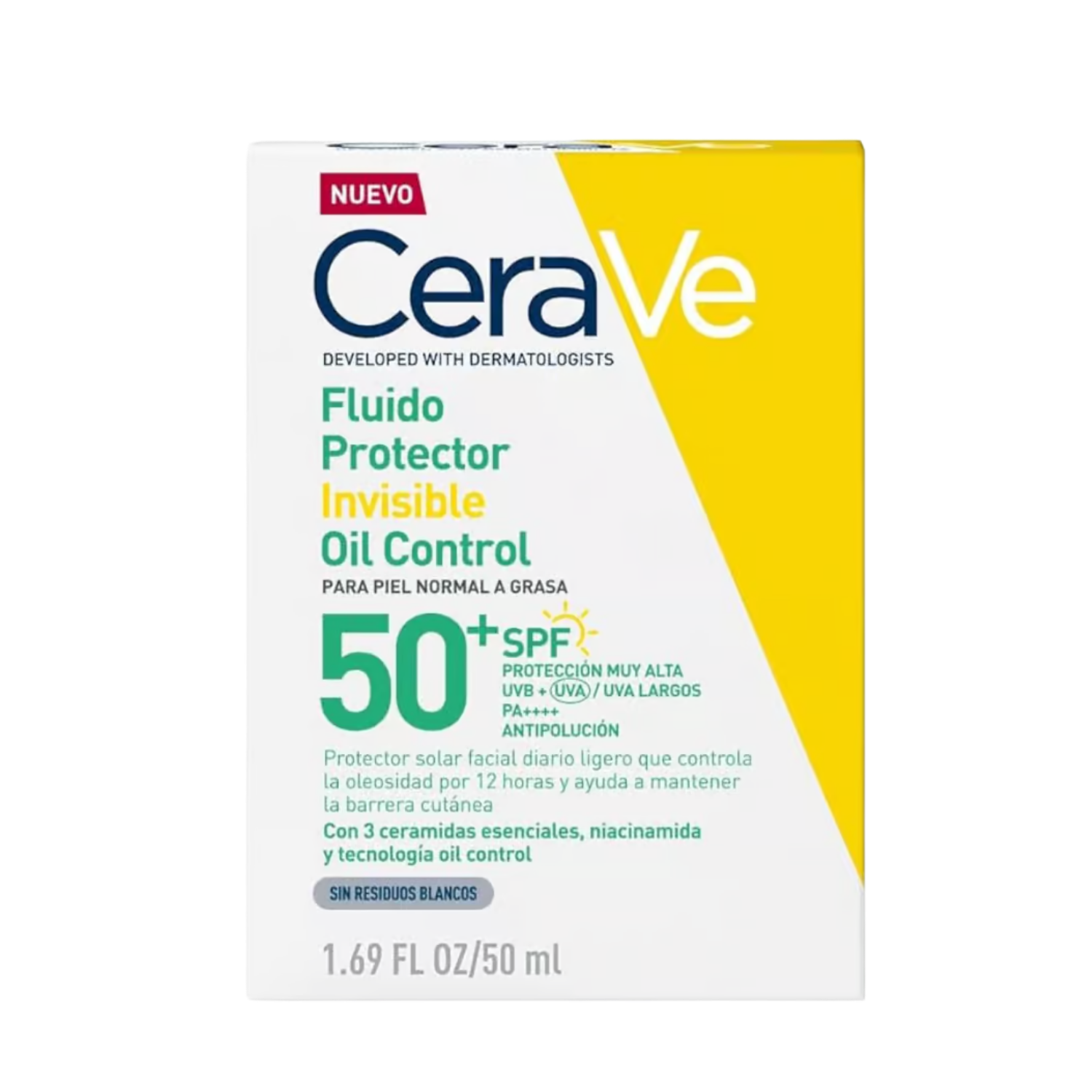 CERAVE FLUIDO PROTECTOR INVISIBLE OIL CONTROL SPF 50+