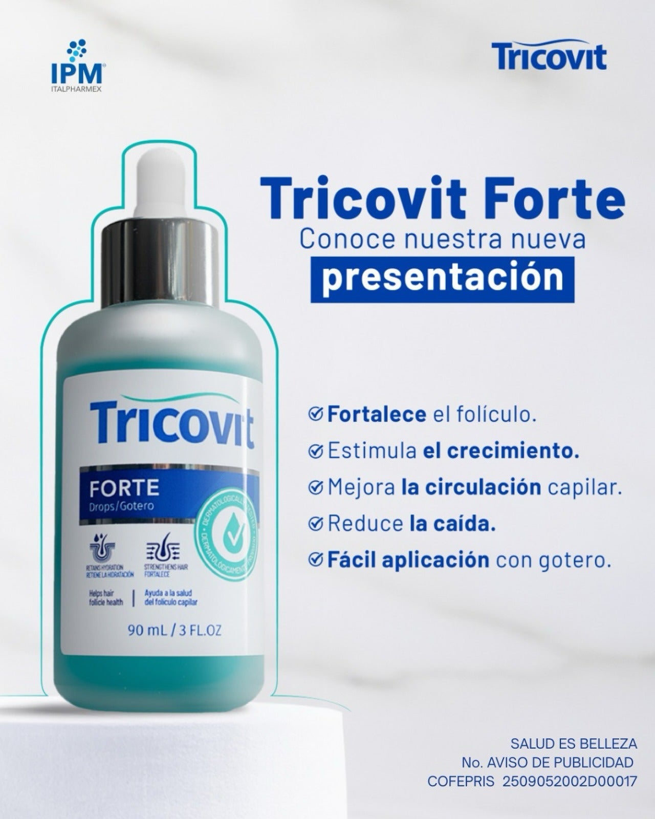 Suiphar Tricovit Forte Loción Capilar en Gotero x90ml