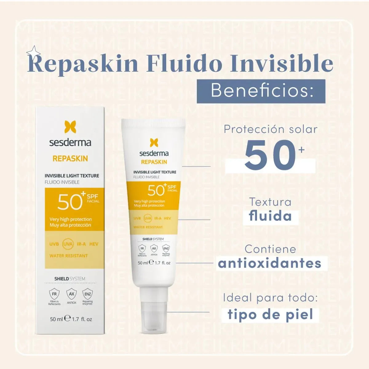 Sesderma Repaskin Fotoprotector Fluido Invisible x50ml
