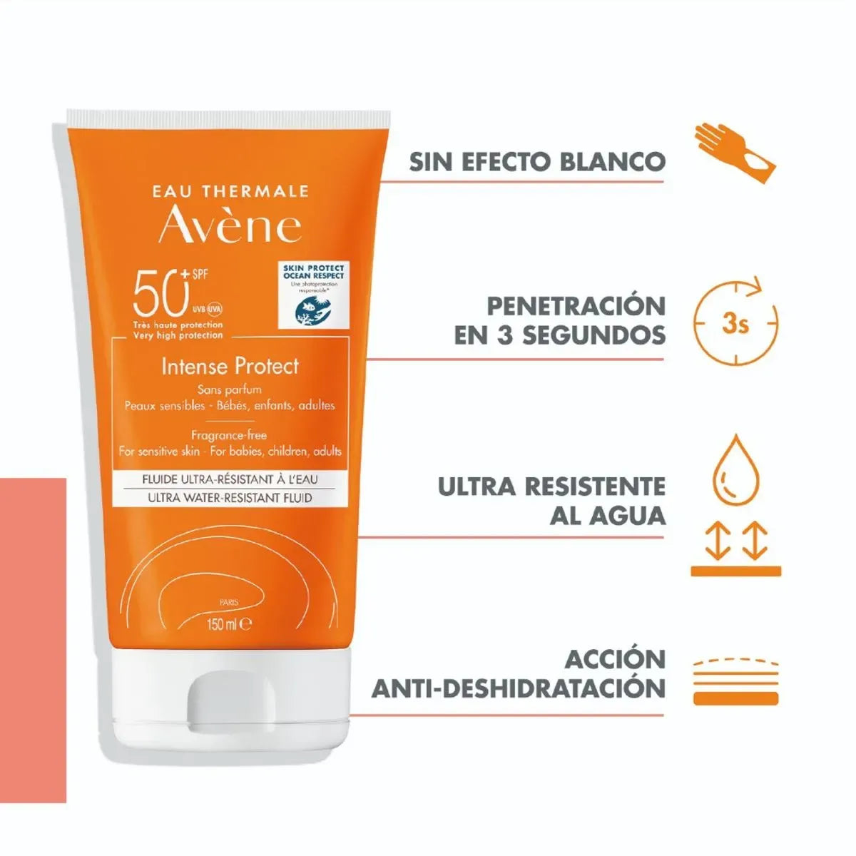 Avene Fotoprotector Intense Protect Ultra Resistente al Agua SPF50+ x150ml