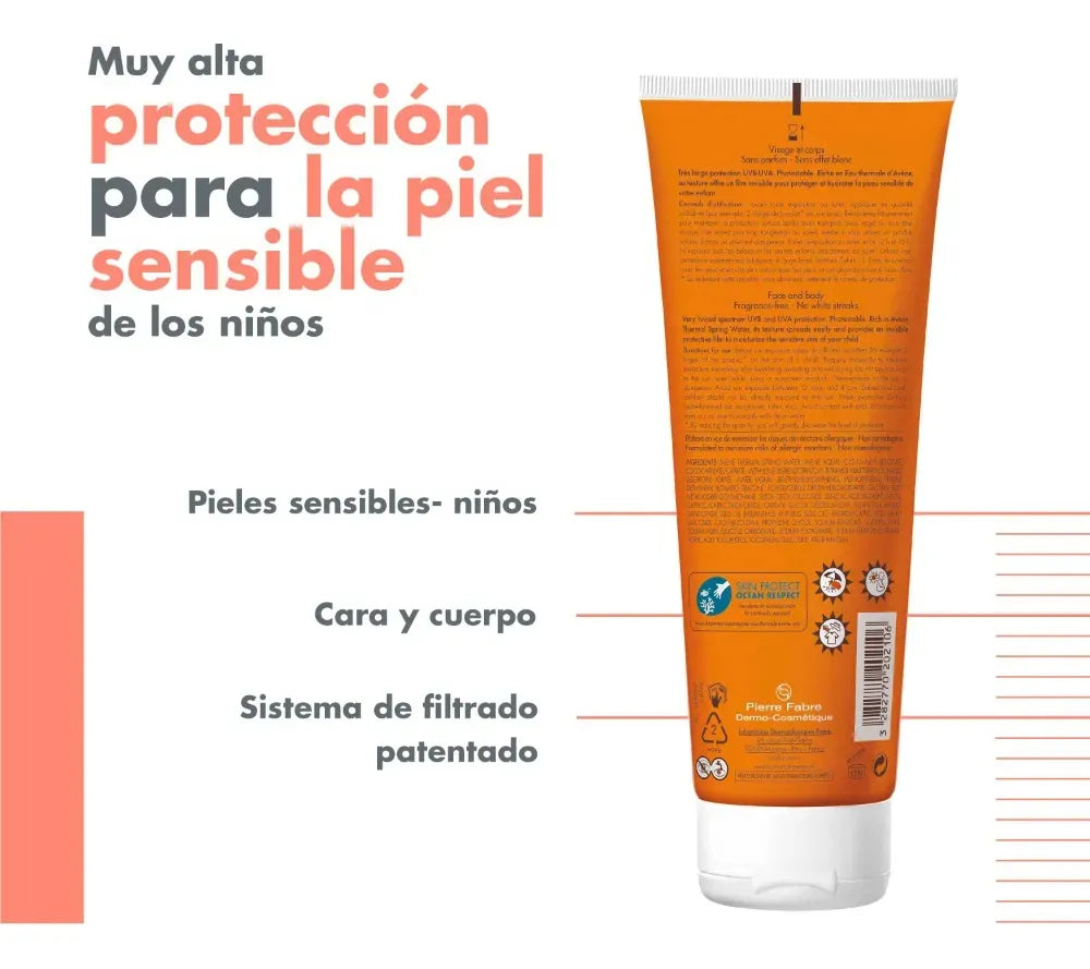 Avene Fotoprotector en Leche para Niños SPF50+ x100ml