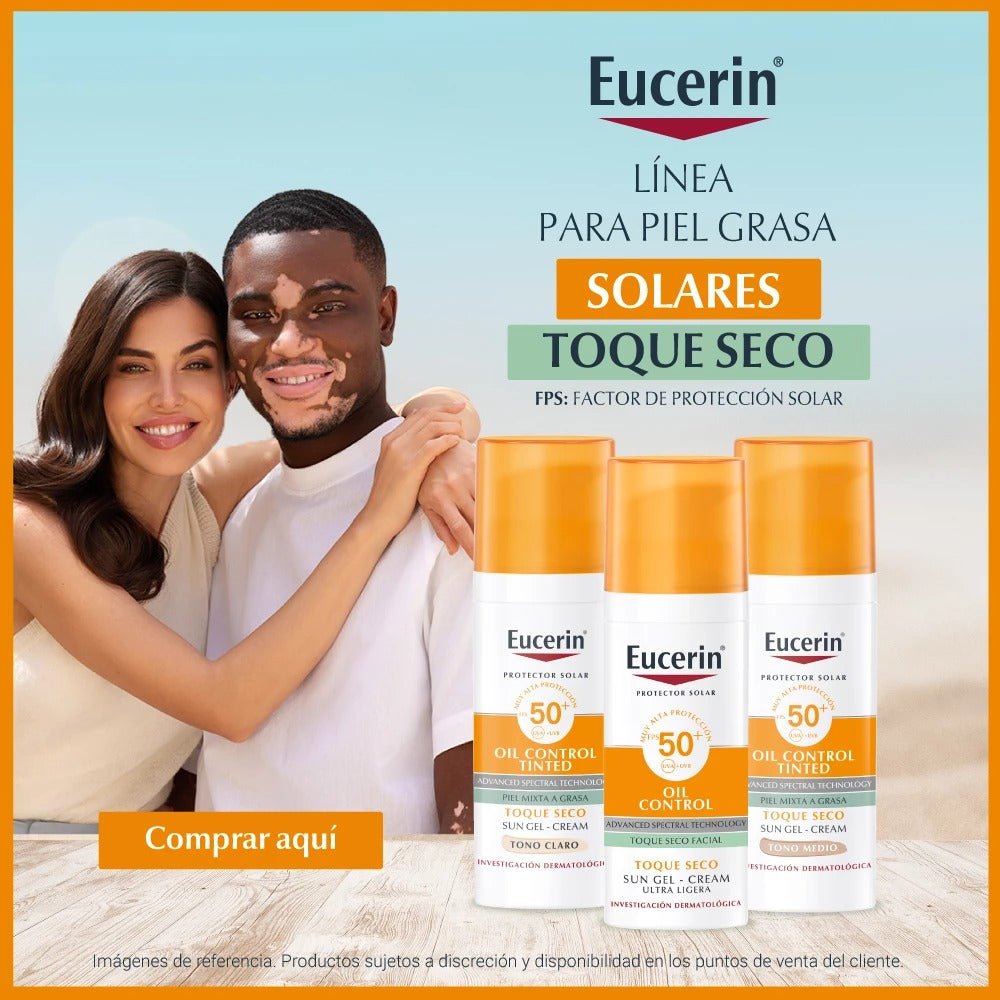 Protector Solar Eucerin Toque Seco Tono Medio SPF 50+ de 50 ml - TIENDA PIEL