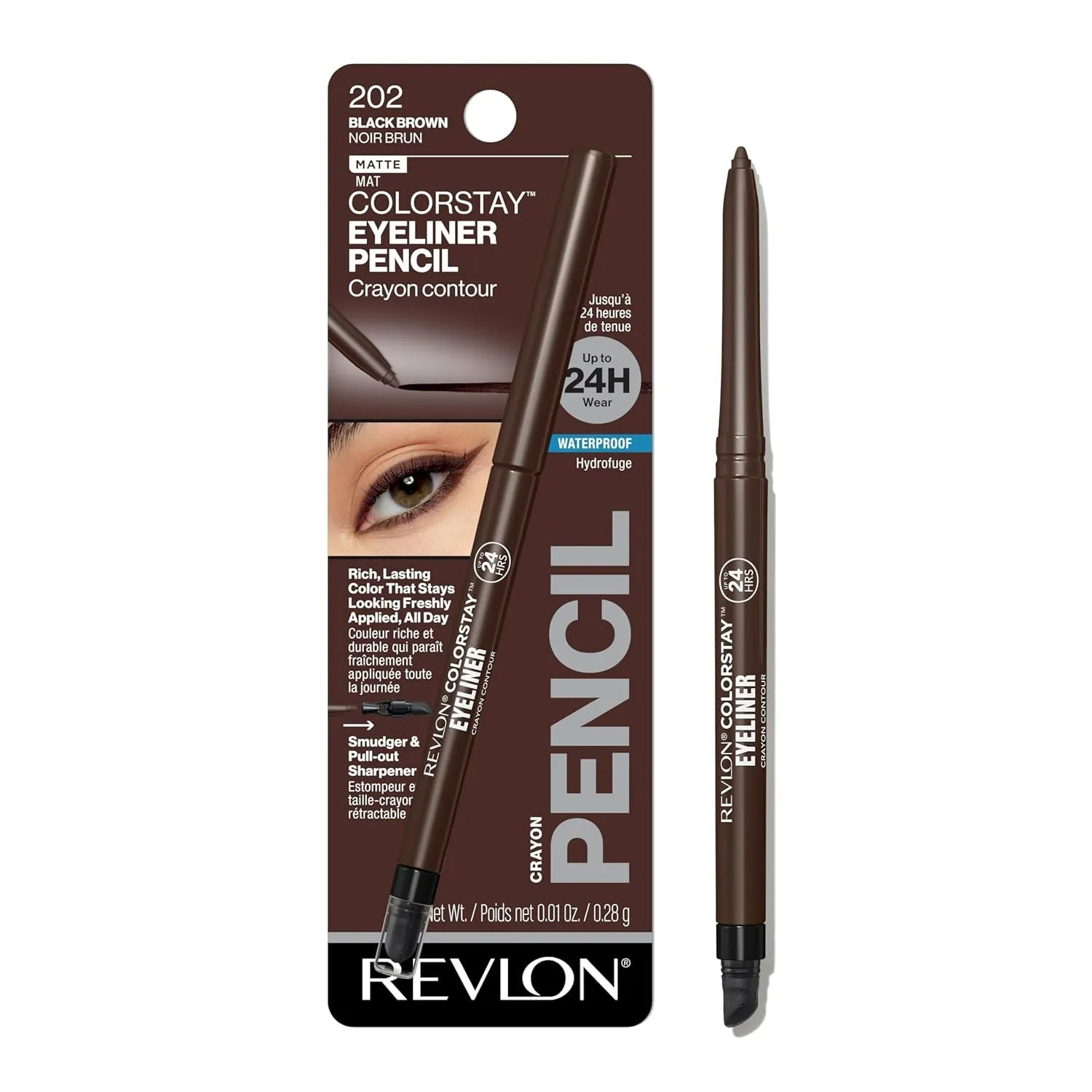 Revlon Colorstay Eyeliner Pencil Crayon Contour WaterproofBlack Brown 202 x 0.28gr - TIENDA PIEL