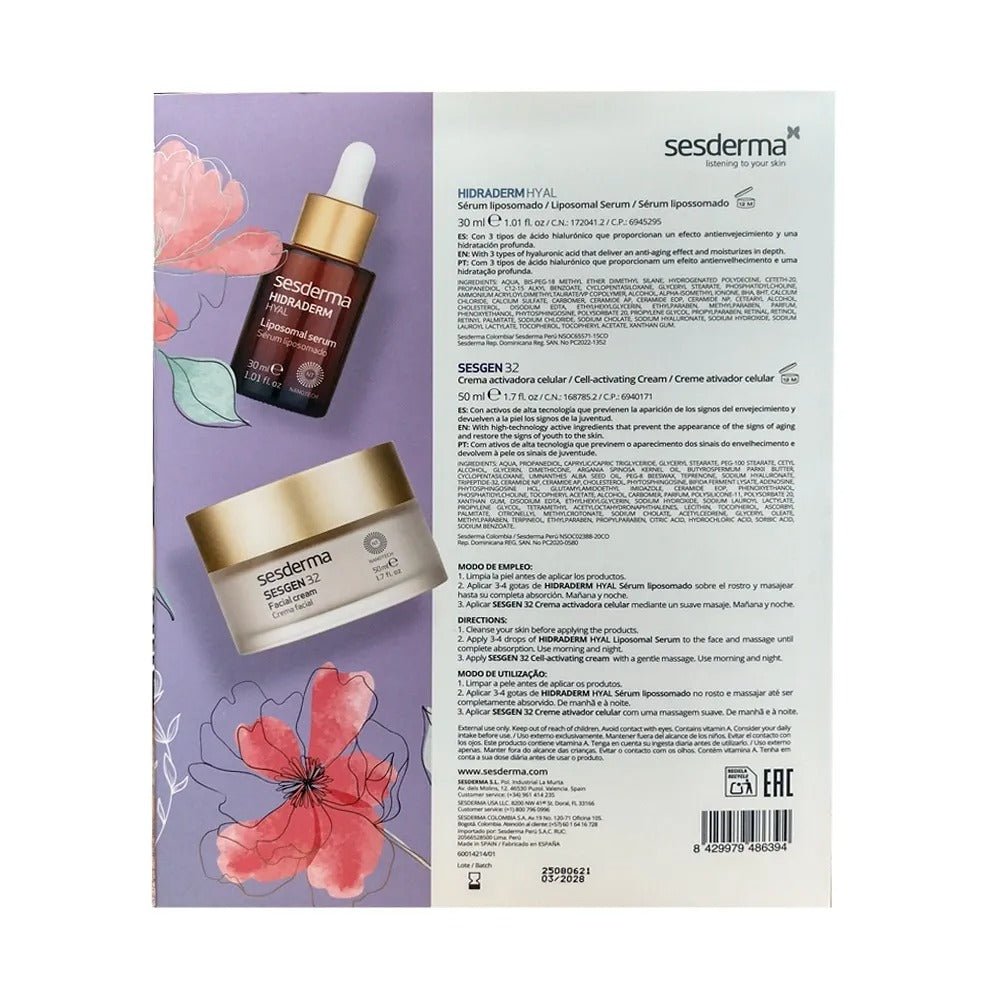 Sesderma Kit Sesgen 32 Crema x50ml+Obsequio Hidraderm Serum Facial x30ml - Tienda Piel