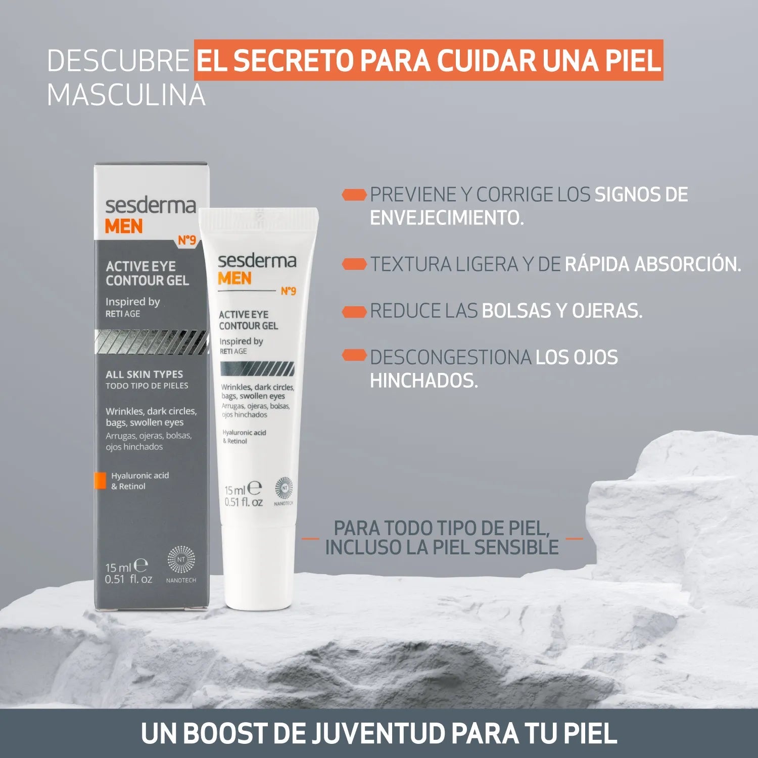 SESDERMA MEN ACTIVE EYE CONTOUR GEL X15ML - Tienda Piel